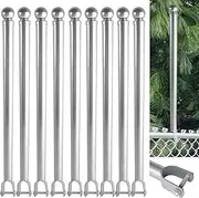 GRELWT 9 Pack 1-3/8" Chain Link Fence Extender, 25.2" Fence Extension Height, U Bracket Design, Galvanized Steel for Dogs and Privacy