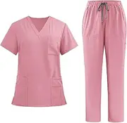 [V VICOGARD] Medical Scrub Set, Unisex Professional Uniform, Top and Pants XL
