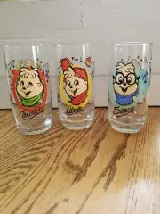 1985 Chipmunks Glasses. Alvin, Simon, and Theodore. Never used.