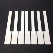 German Piano Keytops No Fronts, 1 Octave, ABCDEFG, 52mm Head, Light Cream