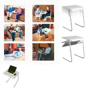 Foldable Table Laptop Adjustable Tray Portable Folding Desk Bed Mate TV Dinner