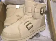 Womens UGG Dune Mini Buckle Shearling Boot Sz 11 Sawdust New W With Document