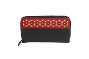 Eastern Counties Leather Womens/Ladies Rachel Laser Cut Leather Purse (Black/Red) (One Size)