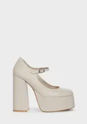 [Koi Footwear] Cream Sweet Attitude Platform Heels