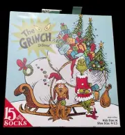 Kids' The Grinch 15 Days of Socks - Medium, Shoe 9-2.5