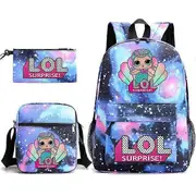 New LOL SURPRISE Doll Cartoon Backpack Children School Bags For Girls Kids Schoolbags Book Bag Primary school Student 3pcs 13