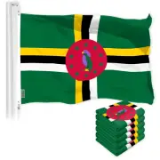 5 Pack: Dominica Dominican Flag 3x5 Ft LiteWeave Pro Series Printed 150D