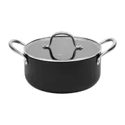 Gourmet Kitchen Meteore Non-Stick Casserole with Flat Lid 24cm