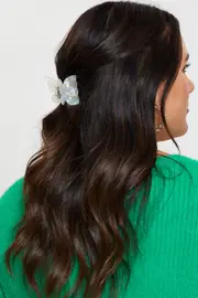 White Butterfly Claw Clip