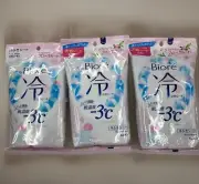 Body Cleansing Wipes Antiperspirant Sweat Summer Biore -3 Cold Wipes x 3 Floral