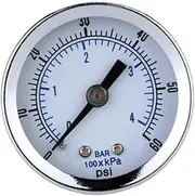 Compressed Air Pressure Gauge 0-60 Psi Dual Scale 1/8 Threads for Pool Filters