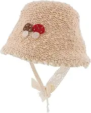 [BESTYASH] Toddler Knit Hat Adorable Mushroom Style Cozy Comfortable Baby Girls Beanie Infant Bonnet Newborn Hat Suitable for Fall Winter Beige