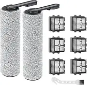 Brush Roller and HEPA Filter Replacement, Compatible for Tineco IFloor ONE S5 /S5 Pro/S5 Pro 2/S5 Blue Cordless Wet Dry Vacuum Cleaner Spare Parts Main Brush Filters(9pcs)