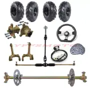 740mm Rear Axle Kits Front Steering Wheel Tie Rod Shaft Golf Carts Go Kart Buggy