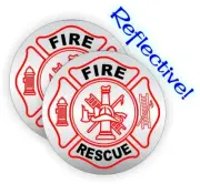 pair - REFLECTIVE Fire Rescue Hard Hat Helmet EMT Firefighter Stickers Decals