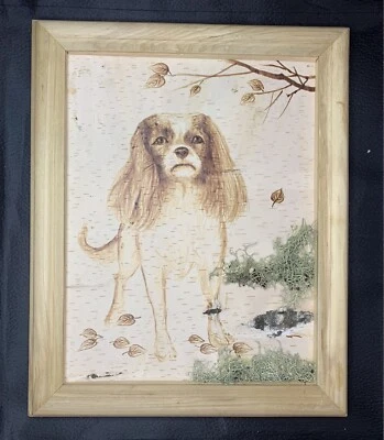 Handmade Birch Bark Wood Burning (Pyrography) -The Cavalier King Charles Spaniel