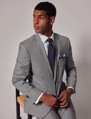 Hawes & Curtis Light Grey Twill Wool Classic Fit Suit Jacket Size: 44 (EU 54)
