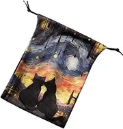 [Generic] Tarot Bags Pouches - 13x18cm Drawstring Dice Storage Bag - Jewelry Carrying Pouch for Most Standard Size Playing Cards Tarot Enthusiasts, F, Refer to description, Unisex