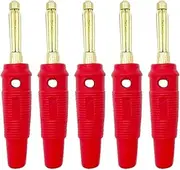 CCWUTQF Gold Plated 4mm Musical Speaker Cable Wire Pin Banana Plug Connectors Socket Red Black Blue/Yellow(OneColor,100Pcs)
