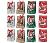 12pcs Christmas paper bag, Christmas gift bag cute fashion paper bag