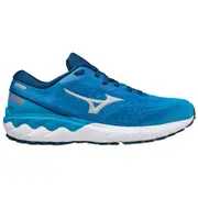 Mizuno Womens Wave Skyrise 2 Neutral Cushioned Running Shoes (Indigo Blue/Silver/Vivid Blue)