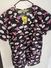 Women's Proactive Scrub Top Breast Cancer Awareness Size Large NWT
