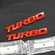 2x Red Glossy TURBO Metal Grille Emblem Badge Sports Performance V6 Sedan Hybrid (for: Renault)