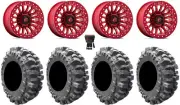 Fuel Rincon Bdlk 15" Wheels Red 30" Bogger Tires Polaris RZR XP 1000 / PRO XP
