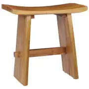 Solid Teak Wood Step Stool Bathroom Seat Kids Low Height Wooden Seating Saddle