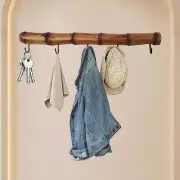 Coat Hat Rack Wall Hooks for Coats Bamboo Home Entryway Purse Length 39cm Hat