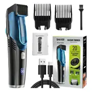 Vacuum Beard Trimmer for Men Rechargeable Mustache Trimmer with Adjustable Length Comb (1-20MM) Electric Beard Trimmer
