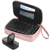 Weekly PU Leather Pill Bag Organizer Case 2 Times a Day, AM PM Daily Pill Box...