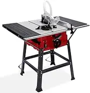 Baumr-AG 2000W 255mm 10" Compound Table Saw, with Stand, Expandable Worktop, Vacuum Port, 45 Degree Bevel, +/- 45 Degree Mitre, Anti-tip
