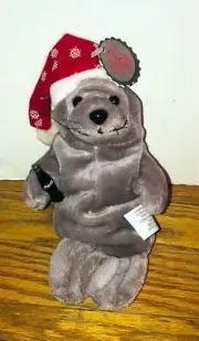 COCA-COLA SEAL in SNOWFLAKE CAP BEAN BAG PLUSH Vintage 1997 NWT