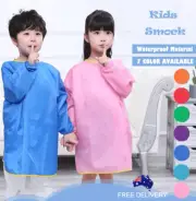 Teen Kids Waterproof Art Smock Feeding Bib Apron 7 options 5-14y