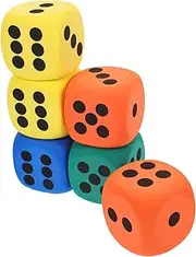 Milisten 6 Pcs Large Eva Foam Dice for Games Lightweight and Safe for Classroom Activities Colorful Reusable Dice for Learning and Party Fun for Counting and Math Skills