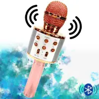 在飛比找Yahoo!奇摩拍賣優惠-玫瑰金 喇叭收音一體式麥克風 行動麥克風 藍芽麥克風 手機喇