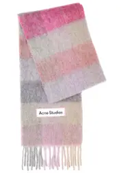 Acne Studios Vally Checked Alpaca-blend Scarf - Light Pink One Size
