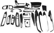 for FIT 2021 2022 23pcs ABS Car Center Console Door Window Lift Panel Cover Trim Kit Sticker Trim Interior (Color : Black)
