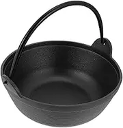 Luxshiny Heavy Duty Cast Iron Cauldron Pot Non Stick Outdoor Cooking Wok with Dual Handle for Stews Soups and Grilling Versatile Cast Iron Cookware for Camping and Home Use