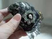 Gothic Creepy Halloween Skull Oyster Shell Trinket Ring Dish Box Tray Silver