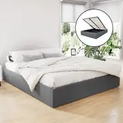 Artiss Bed Frame King Size Gas Lift Beds Platform Grey TOKI