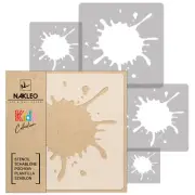 5x reusable PLASTIC Stencils / 13.4" to 3.5"/ Nursery KIDS Template / SPLASH