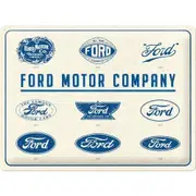 Nostalgic Art Ford Logo Evolution 30x40cm Large Metal Tin Sign Home Wall Decor