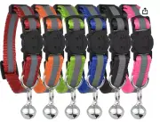 Upgraded Version - Reflective Cat Collar with Bell, Set of 6, Solid & Safe Colla