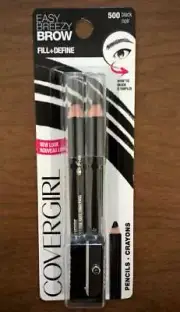 CoverGirl ~ Easy Breezy Brow Fill & Define Pencil w/ Sharpener Black #500 NEW
