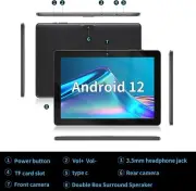 SGIN Tablet 10 Inch Android 12 Tablet, 2GB RAM 32GB ROM -Black