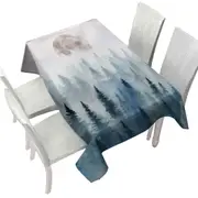 Art Painting Full Moon Forest Tablecloth