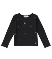 [Bonpoint] Bonpoint Tidjiane beaded cotton jersey T-shirt Y 14 black