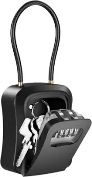 Portable Key Lock Box Waterproof 4-Digit Combination Safe for Outdoor Indoor S